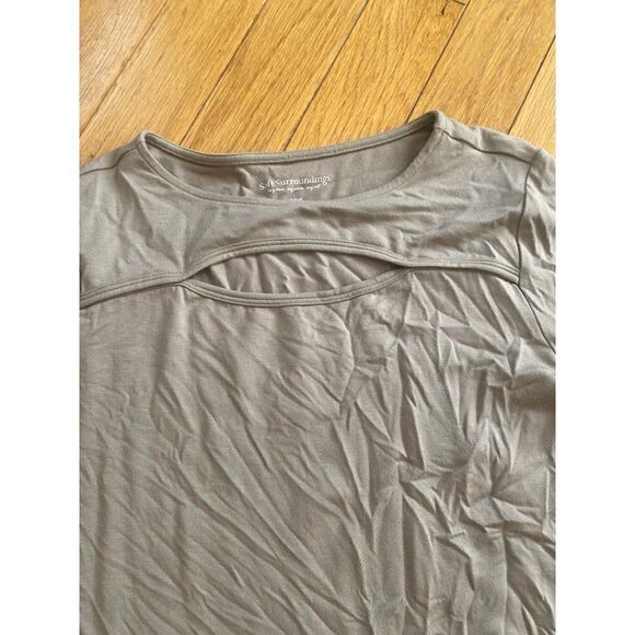 Soft Surroundings, women's grey long sleeve peek a boo tunic size small - Picture 2 of 7